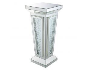 Nysa Pedestal Stand with Faux Crystals in Mirrored Finish