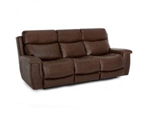 Brixton Power Reclining Sofa with Integrated USB Port in Holster Vintage Brown