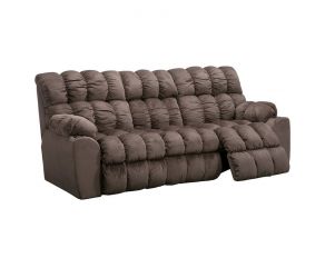 Franklin Brayden Reclining Sofa with Drop Down Table and Lumbar Massage in Alibaba Umber