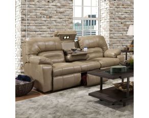 Franklin Furniture Dakota Power Reclining Sofa with Drop Down Table in Oregon Tail Putty