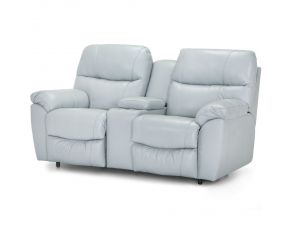 Cabot Power Reclining Console Loveseat with Integrated USB Port in Bison Aqua