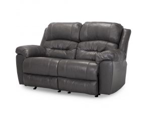 Bellamy Power Rocking Reclining Loveseat with USB Port in Antigua Dark Gray