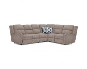 Theory 4 Piece Power Reclining Sectional with Power Headrest in Bravado Taupe