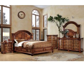 Furniture of America Bellagrand Bedroom Set in Antique Tobacco