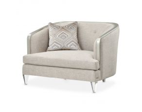 Camden Court Chair and Half with 2 Accent Pillows in Flax and Platinum