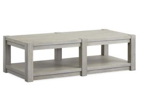 Burgess Rectangular Shelf Cocktail Table with Casters in Calico Grey