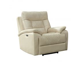 Trinidad Power Recliner with Power Motion Head Recliner in Pebble Cream