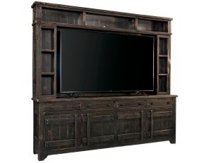 Reeds Farm 97 Inch Console and Hutch in Weathered Black