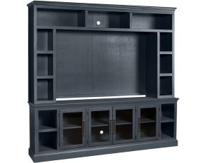 Byron 98 Inch Entertainment Hutch and Console with 4 Doors in Malta Blue