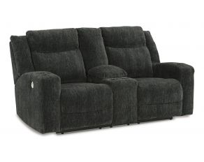 Martinglenn Power Reclining Loveseat with Console in Ebony