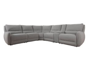 Stellar 6 Piece Modular Power Reclining Sectional with Power Adjustable Headrests in Bloke Smoke