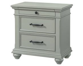 Slater 3 Drawer Nightstand with USB in Grey