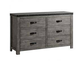 Wade Youth 6 Drawer Dresser in Grey