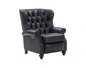 Writers Chair Power Recliner in Barone Navy Blue