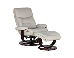 Dawson Swivel Pedestal Recliner and Ottoman in Roman Ivory