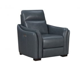 Silvia Power Recliner with Power Headrest in Nico Bluegray