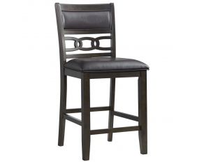 Amherst Counter Side Chair with PU Cushion in Dark Walnut and Black