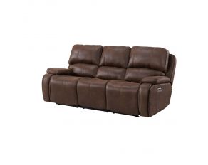 Atlantis Power Motion Sofa with Power Motion Head Recliner in Heritage Brown