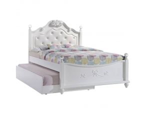 Alana Full Platform Bed with Storage Trundle in White