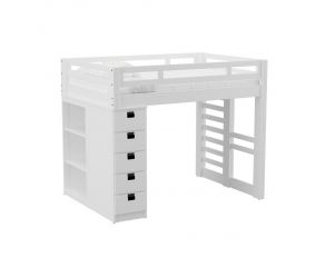 Cali Kids Complete Basic Loft Twin Bookcase Bed in White