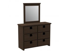 Cali Kids Dresser and Mirror Set in Brown