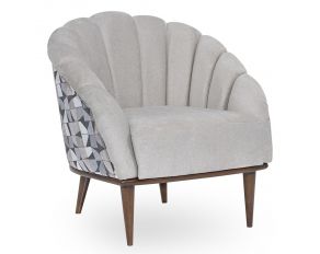 Balboa Accent Chair in Gray and Warm Walnut