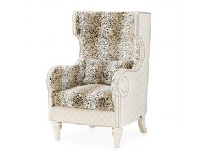 Chamberi Wing Chair in Lynx and Classic Pearl Finish