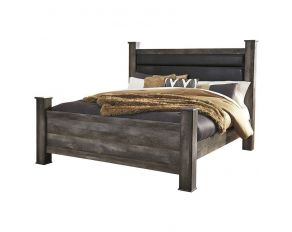 Wynnlow King Poster Bed in Rustic Gray