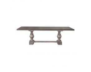 River Place Trestle Dining Table in Riverstone Gray and Tobacco