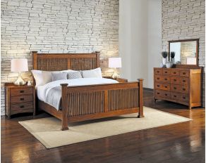 Mission Hill Slat Bed Collection in Bronze