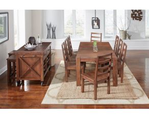 Anacortes Leg Dining Table Set in Salvaged Mahogany