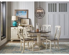 British Isles Drop Leaf Dining Set in Chalk and Cocoa Bean