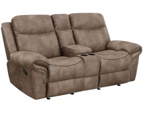 Nashville Glider Reclining Console Loveseat in Cocoa