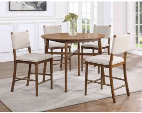 Oslo Counter Height Dining Set in Pecan