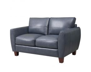 Traverse Leather Loveseat in Blue