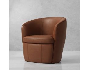 Barolo Swivel Club Chair in Vintage Whiskey