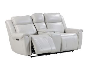 Atlantis Zero Gravity Power Console Loveseat in Whisper Ivory