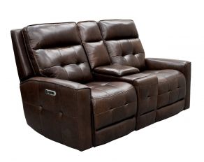 Canterbury Zero Gravity Power Console Loveseat in Acorn