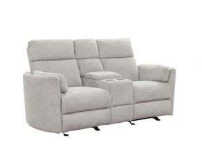 Radius Power Glider Reclining Console Loveseat in Mineral