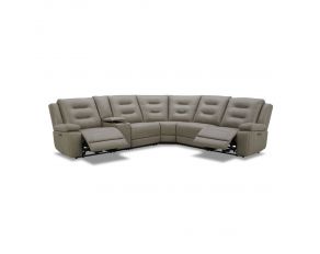 Caldwell 6 Piece Modular Power Reclining Sectional with Power Adjustable Headrests in Theo Fog