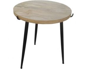 G703608 Round End Table in Natural and Black