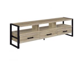 James 3 Drawer 71 Inch TV Stand in Antique Pine