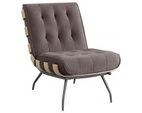 Aloma Armless Accent Chair in Dark Brown