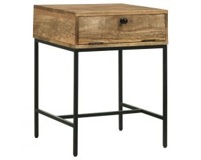 Stephie 1 Drawer Rectangular End Table in Honey Brown