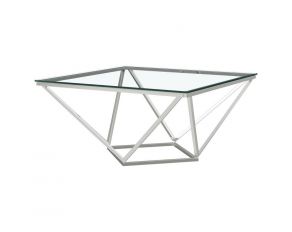 Brittania Square Geometric Coffee Table in Nickel