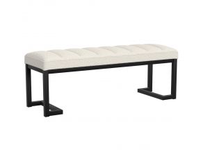 Mesa Boucle Upholstered Accent Bench in Vanilla