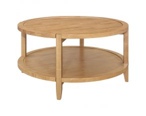 Camillo Round Coffee Table in Maple Brown