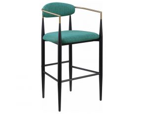 Tina Set of 2 Upholstered Bar Chairs in Green