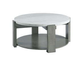 Rosamel Round Coffee Table in Grey and White