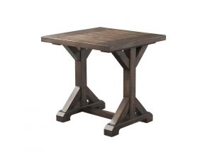 Finn Trestle Base End Table in Dark Walnut